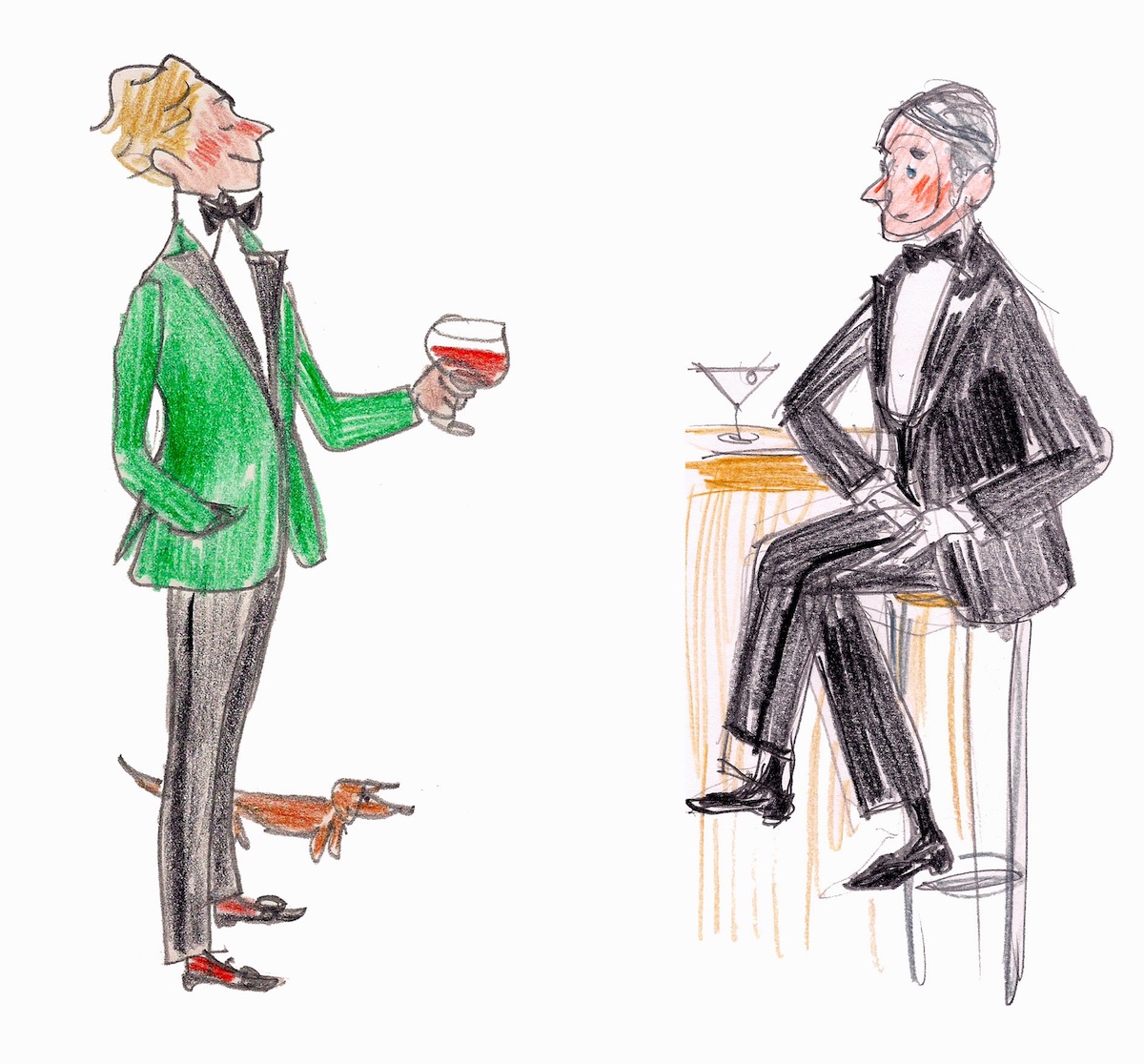 Neujahrszeichnung Silvesterparty